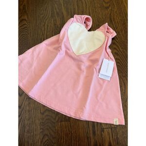 NEW GO GENTLY BABY Infant Girls 6-12 Months Heart Appliqué Knit Terry Cloth Dres